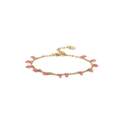 LENA adjustable pink multi-tassel bracelet