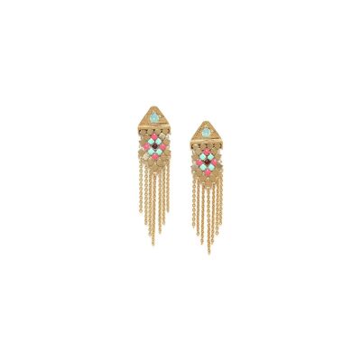 NOEMIE   boucles d'oreilles poussoir simples pampilles chaines