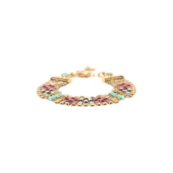 NOEMIE   bracelet ajustable perles turquoises 1
