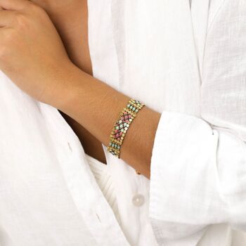 NOEMIE   bracelet ajustable perles turquoises 2