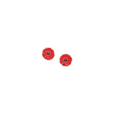 RUBY red Gerbera flea earrings