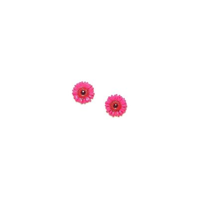 RUBY pink Gerbera flea earrings