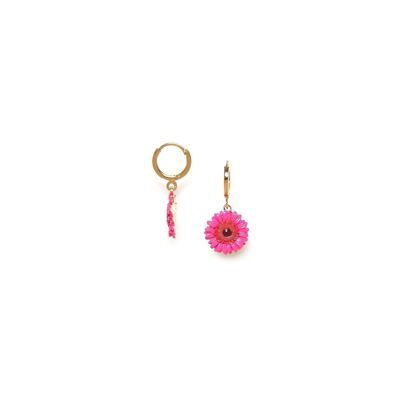 RUBY small pink Gerbera hoop earrings