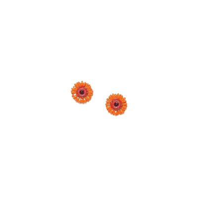 RUBY orange Gerbera flea earrings