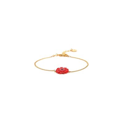 RUBY   bracelet ajustable Gerbera rouge