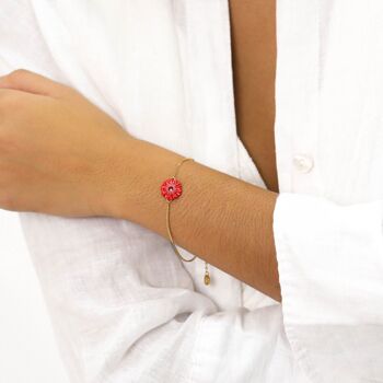 RUBY   bracelet ajustable Gerbera rouge 2
