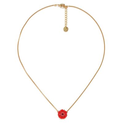 RUBY short necklace Gerbera red