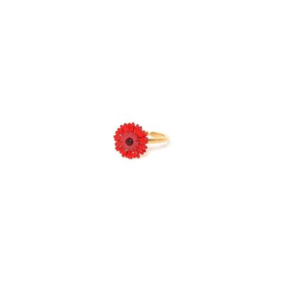 RUBY verstellbarer Ring Gerbera rot