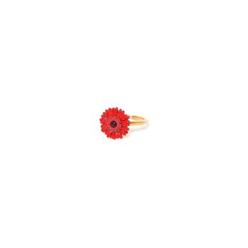 RUBY   bague ajustable Gerbera rouge 1