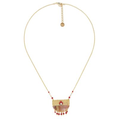 SELENA mother-of-pearl & tassel necklace