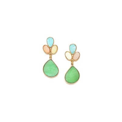 VICTORY green pendant push earrings