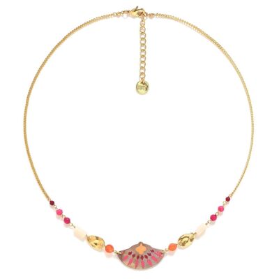 YOKO short mother-of-pearl necklace and colored beads