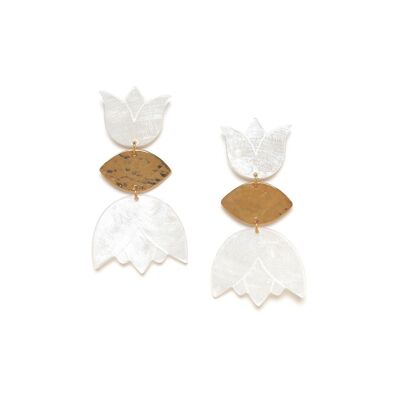 LES RADIEUSES-TULIP Pendientes push Tulip blanco