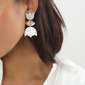 LES RADIEUSES-TULIP   boucles d'oreilles poussoir Tulipe blanche 2