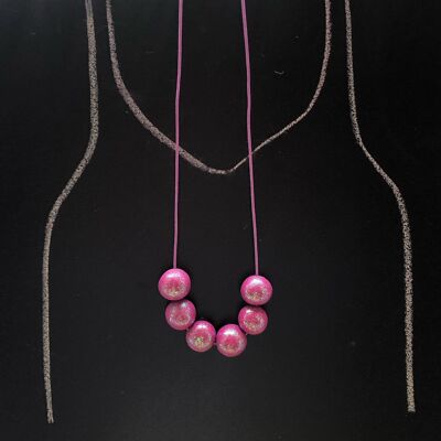Pink & purple sparkly necklace 1