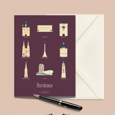 BORDEAUX Postcard The Iconics - 15x21cm