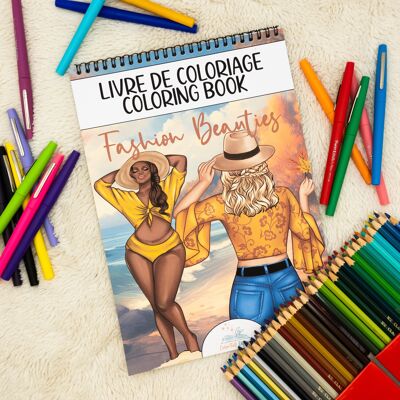 Libro para colorear para adultos, Bellezas de moda.