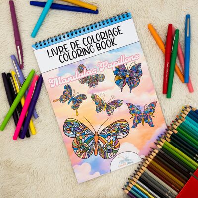 Livre de Coloriages pour adultes, Mandalas Papillons