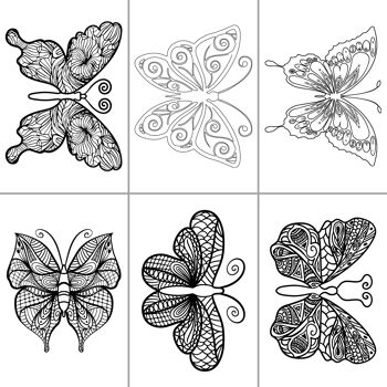 Livre de Coloriages pour adultes, Mandalas Papillons 5