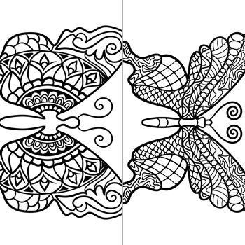 Livre de Coloriages pour adultes, Mandalas Papillons 6