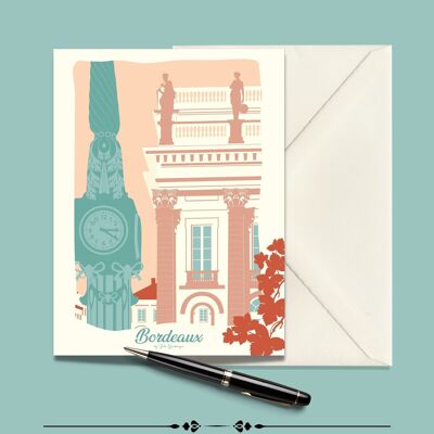 Carte Postale BORDEAUX Place de la Comédie  - 15x21cm