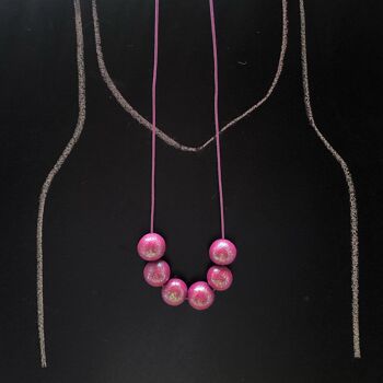 Collier scintillant rose et violet 2 1