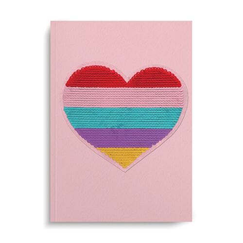 Heart Notebook with Reusable Sequin Patch