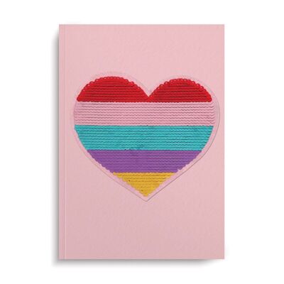 Heart Notebook with Reusable Sequin Patch