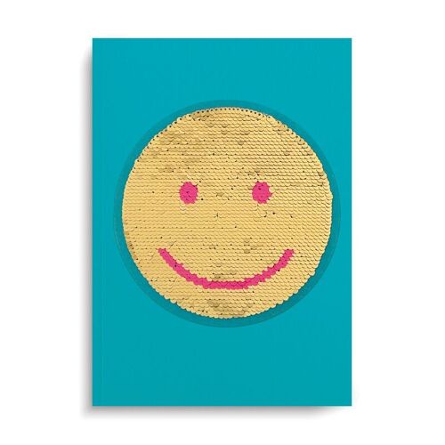 Smiley Notebook with Reusable Sequin Patch
