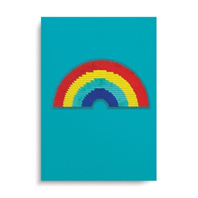 Regenbogen-Notizbuch mit wiederverwendbarem Paillettenaufnäher