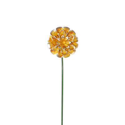 Metal plug chrysanthemum, 5.5 x 2.5 x 28.5 cm, yellow, 802706