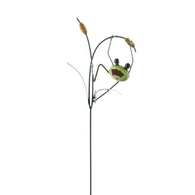 Metal plug frog on a stalk, 24 x 6.5 x 100.5 cm, green, 802751