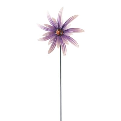 Metal plug windmill flower, 23 x 7.5 x 100.5 cm, purple, 802799