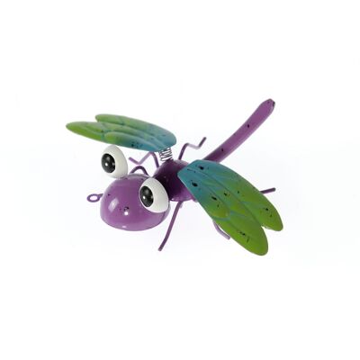 Libellula in metallo da posizionare in piedi, 15,5 x 13 x 4,5 cm, viola, 802829