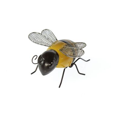 Metal bee for standing, 12 x 10 x 6 cm, yellow/black, 802867