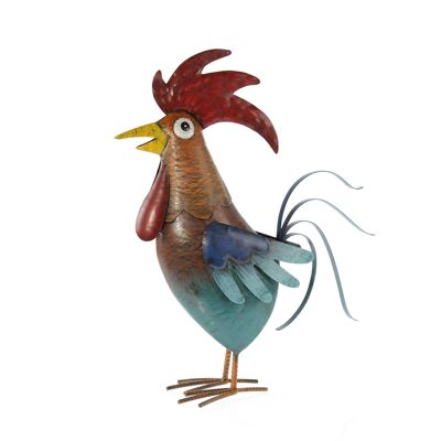Metal rooster Bernhard, 33 x 11 x 42.5 cm, colorful, 802935