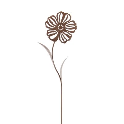 Metall-Stecker Blume, 17 x 1 x 90 cm, rostfarben, 803154