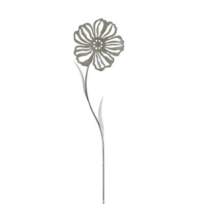 Metall-Stecker Blume, 17 x 1 x 90 cm, grau, 803161