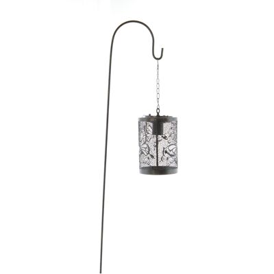 Metal plug withSolar lantern, 14 x 10.5 x 110cm, dark brown, 803208