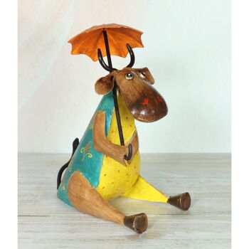 Vache en métal avec parapluie, 21 x 13 x 30 cm, multicolore, 815171 2