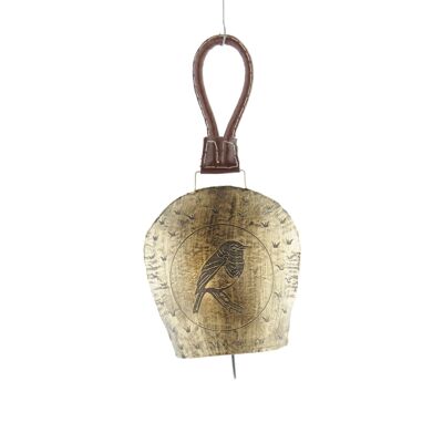 Oiseau cloche pendentif en métal., 16 x 7 x 19 cm, or, 816314