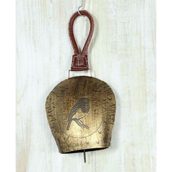 Oiseau cloche pendentif en métal., 16 x 7 x 19 cm, or, 816314 2