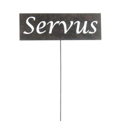 Metall-Stecker Servus, 30 x 2 x 110 cm, dkl.braun, 818776