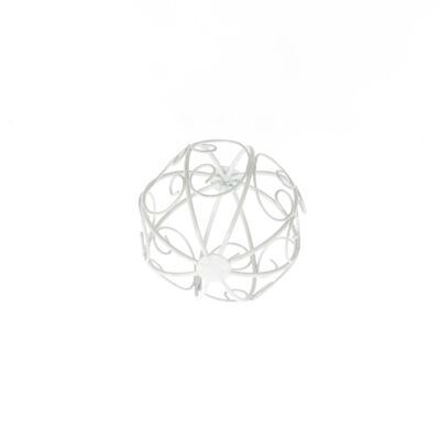 Boule de jardin en métal, Ø 10 cm, blanc, 803338