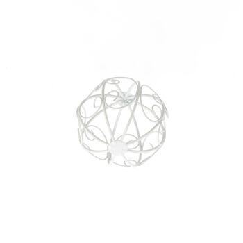Boule de jardin en métal, Ø 10 cm, blanc, 803338 1