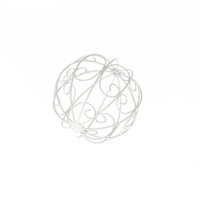 Boule de jardin en métal, Ø 15 cm, blanche, 803345