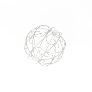 Boule de jardin en métal, Ø 15 cm, blanche, 803345 1