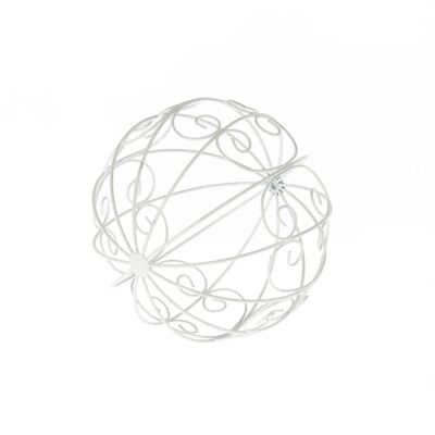Boule de jardin en métal, Ø 19,5 cm, blanc, 803352