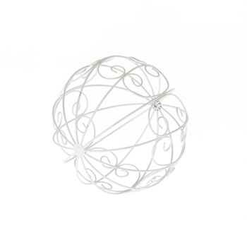 Boule de jardin en métal, Ø 19,5 cm, blanc, 803352 1