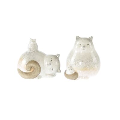Keramik-Katzen 2-fach sortiert, 11 x 8 x 9 cm, braun, 803567